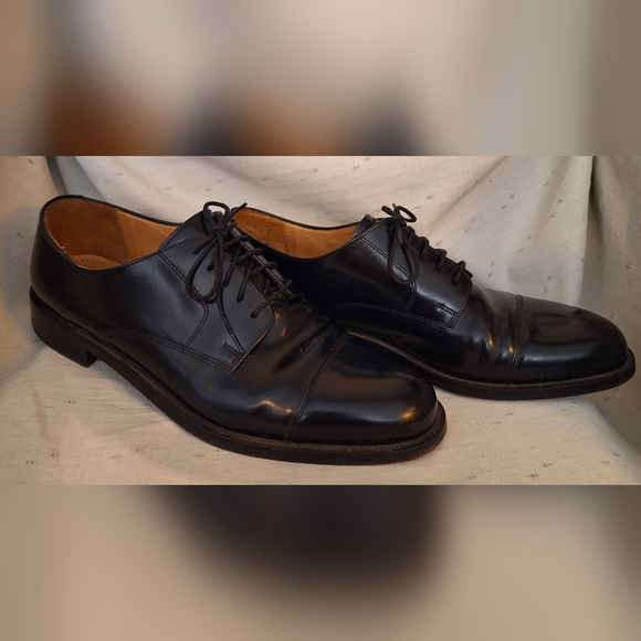 👞COLE HAAN men's dress shoes. Black patent leather, leather soles. Size 10.5 - Picture 4 of 9